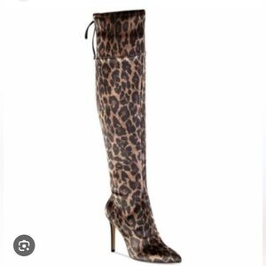 Guess Leopard Print Over-the-Knee Boots